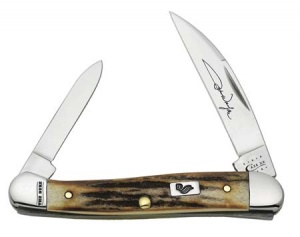 Case J Wayne Brnt Stag Mini Copphd Knives 7481