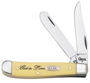 Case God Is Love Yel Mini Trapper Knives 8807