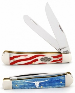 Case B&d Steers & Stripes Trapper Knives 9623