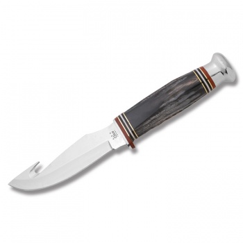 Case Buffalo Horn Hunter Gut Hook (bh75-4g Ss) W/leather Sheath knives 17914