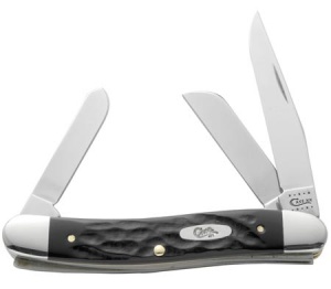 Case Rough Blk Syn Med Stockman 18 Knives 18222