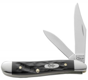 Case Rough Black Synthetic Peanut Knives 18225