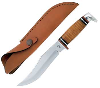 Case 386 Fixed Blade Knife w- Leather Washer Handle 
