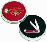 Case Dk Red Bne Trppr Embossed Tin Knives 68089