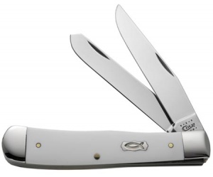 Case 4254ss Ichthus White Trapper Knives 7250
