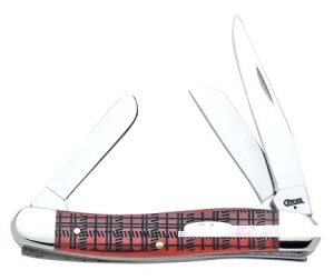 Case Plaid Old Red Bone Medium Stockman Knife 08812