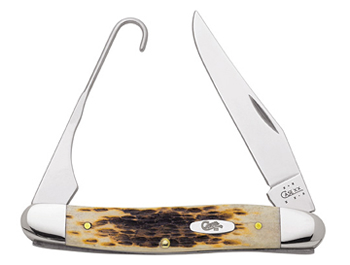 Case 053 Amber Bird Hook Knife Pattern 6247H SS