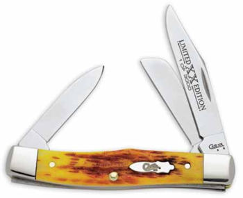 Case Ltd Ed Sunbrst Bone Med Stckmn Knives 11564