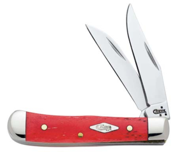 Case Red Bone Tiny TrapperWharncliffe & Clip Blades 13140
