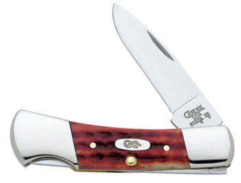 Case Pocket Worn Old Red Bone Small Lockback Knife 2758
