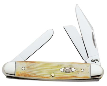Case 5646 Medium Stockman Burnt White Jigged Bone 5645