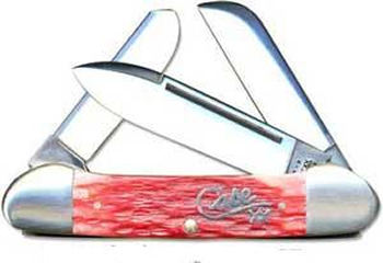 Case Gunboat Canoe Knife 5921Dark Red Jigged Bone