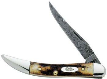 Case 510096 Damascus Stag Sm Tx Thp Knives 6051