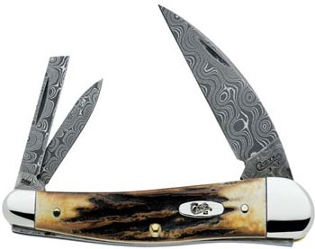 Case 5355wh Damascus Stag Sea Whitt Knives 6052