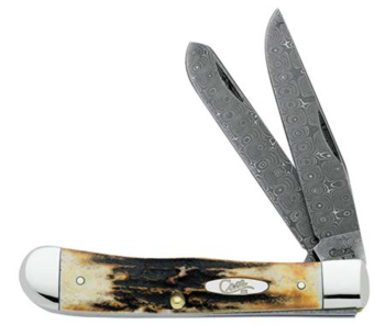 Case 5254 Damascus Stag Trapper Knives 6057