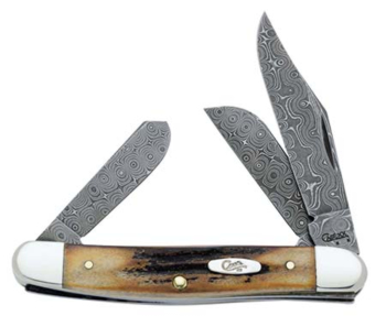 Case 5347 DAM Medium Stockman Damascus Stag Knife 06099