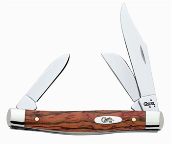 Case 6337 Medium Stockman - Orange Curly Zebra Wood