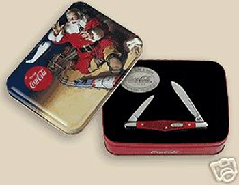 Case Coke Santa Heli W-dk Red Tuxe Knives 64709