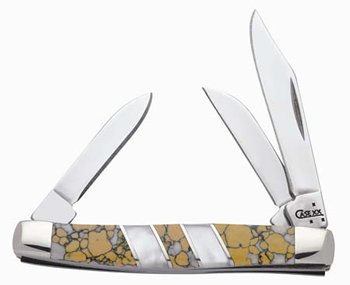 Exotic 6626 Snow Leopard Jasper Small Stockman Knife
