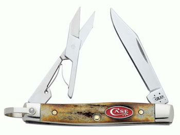6688 Pen Knife Shears Red Stag Handle Tru-Sharp 6688