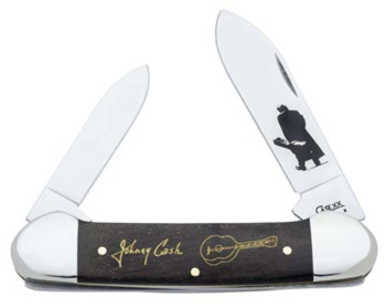 Case Johnny Cash Ebony Wood Canoe Knife #CA6789