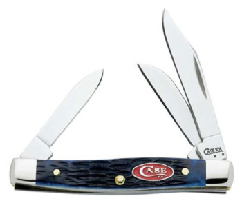 Case Navy Blue Jigged Bone Small Stockman Knife #CA7052