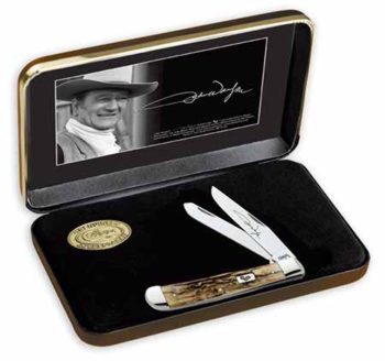 Case John Wayne Commemorative India Burnt Stag Trapper Knife 7461