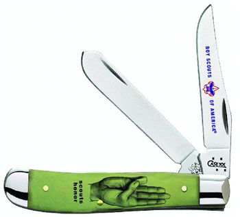 Case Scouts Honor Olive Green Mini Trapper Pocket Knife #CA8039 