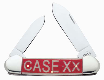 Case Image XX Red-White Natural Bone Canoe Knife CA8612