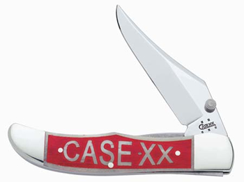 Case Image XX Red-White Natural Bone Folding Hunter Knife CA8618