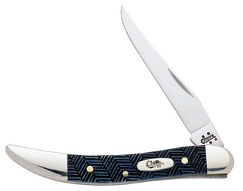 Case Navy Blue Herringbone Small Texas Toothpick Pocket Knife #CA8644 