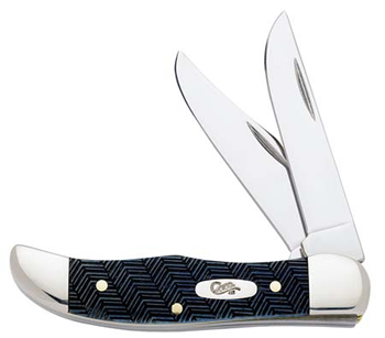 Case Navy Blue Herringbone Hunter Pocket Knife #CA8645