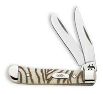 Case 8920 Tiny Trapper Knife Zebra Etched Handle
