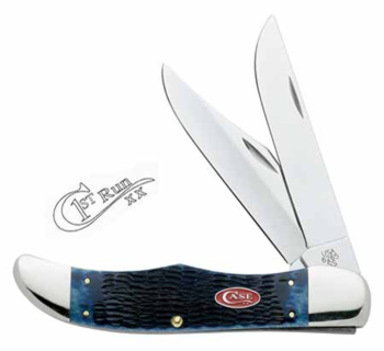 Case 1st Run Navy Lg Folding Htr Knives 91753