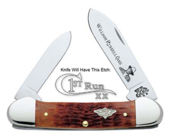 Case 96490 1st Production Run Of William Russell Canoe Knife With Chestnut Bone Handle