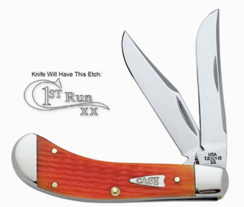 Case 1st Run Tangerine Small Saddle Knives 97986