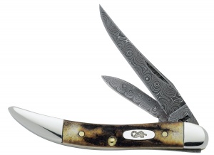 Case Damascus Stag 2 Bld Toothpick Knives 6097