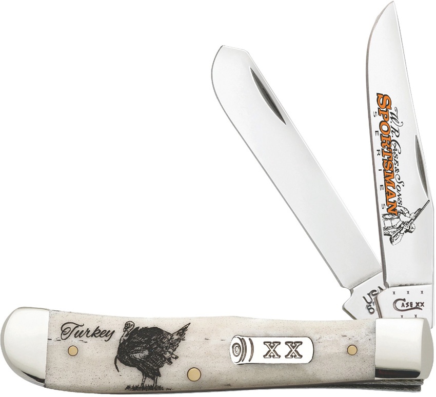 Case Sportsman Series Embellished Smooth Natural Bone Trapper (6254