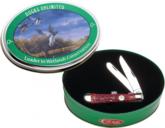 Case Du Red Bone Trapper/gift Tin knives 7112