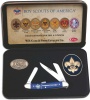 Case BSA Gift Set - Embellished Smooth Blue Synthetic Medium Stockman (4318 SS) in Jewel Box - 18037