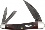 Case Sawcut Chestnut Bone Damascus Seahorse Whittler (6355WH DAM) - 31303