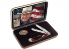 Case John Wayne Gift Set- Barnboard Jig Dark Red Bone Trapper (6254 SS)