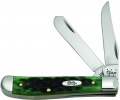 Case Pocket Worn® Bermuda Green Bone - Peach Seed Jig Mini Trapper (6207 SS) - 9772