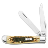 Case 013 Mini Trapper Kife Amber Bone Handle6207SS