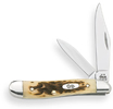 Case 6220SS Peanut Knife Amber BoneClip/Pen Blades