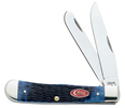 Case Navy Blue Jigged Bone Trapper Knife #CA7051