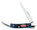 Case Navy Blue Jigged Bone Small Texas Toothpick Knife #CA7054