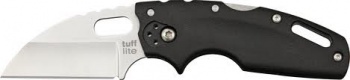 Cold Steel 20LT Tuff Lite Plain Edge Knife. Black handle 3.75 inches and blade 2.5 inches. Straight blade edge with rounded top.