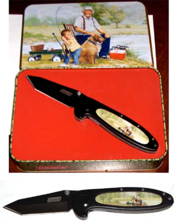 Coleman Coleman Gone Fishing Tin Knives 1930