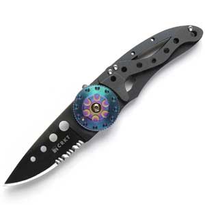 Columbia River 5011K Black Snap Fire With Modified Drop-Point Blade